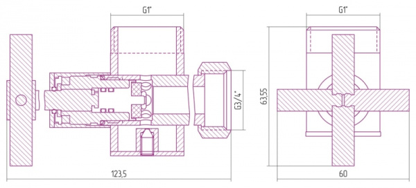 Вентиль с клапаном угловой крест Сунержа 00-1331-0134