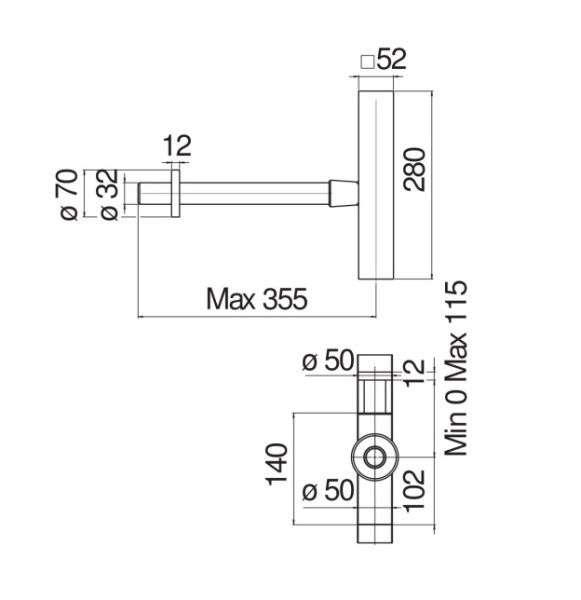 Сифон Nobili Rubinetterie AV00102/3CR
