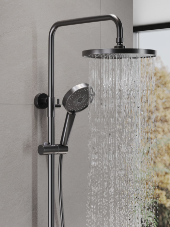 Душевая система с однорычажным смесителем для душа AGGER Sweet A2791255 оружейная сталь матовая