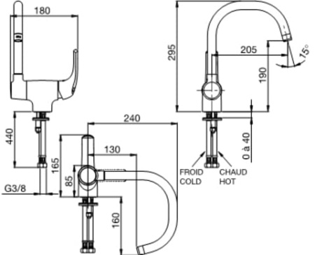 Смеситель для кухни Jacob Delafon Nateo E76250-CP