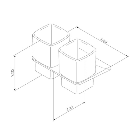 Двойной стеклянный стакан с настенным держателем Am.Pm Inspire 2.0 A50A343422
