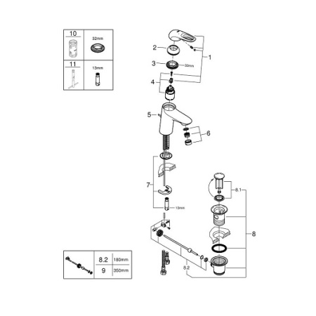 Смеситель однорычажный для раковины Grohe Eurostyle New 23707 003 (23707003) хром
