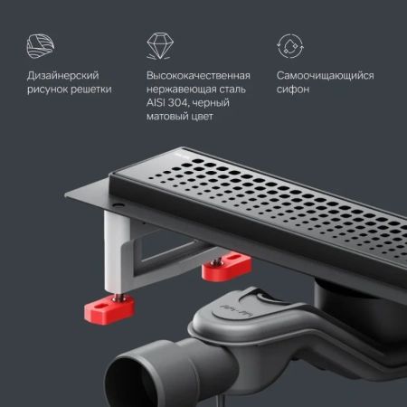 Душевой лоток 40 см Am.Pm MasterFlow W01SC-P11-040-01BM черный матовый