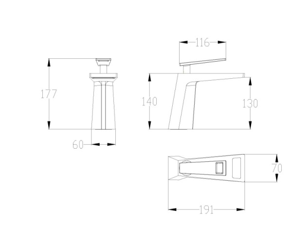 Смеситель для раковины Bronze de Luxe Quadro A919W