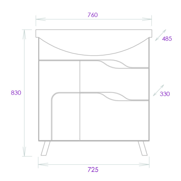 Тумба под раковину напольная Onika Веронэлла 75 107514