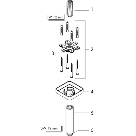 Кронштейн для верхнего душа 10 см Hansgrohe E 27467000 хром