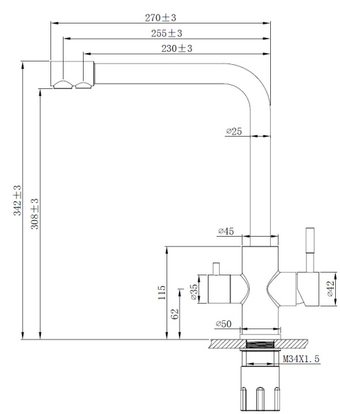 Смеситель для кухни ESKO K24 K24