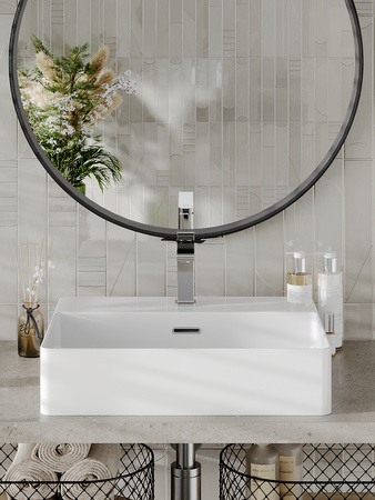 Раковина накладная (50х42) Orange  B04-500W белый глянец