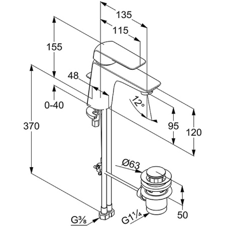 Смеситель для раковины Kludi Ameo 410230575