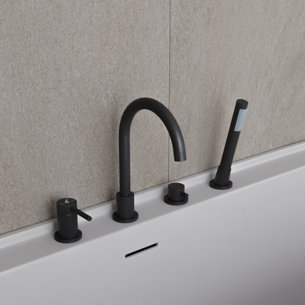 Смеситель на борт ванны Y , черный матовый