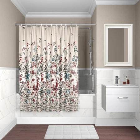 Штора для ванной комнаты IDDIS Decor D03P118i11, розовый
