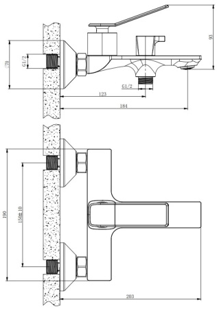 Смеситель для ванны BELZ B618  (B60618)