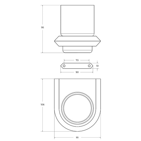 Стакан для зубных щеток  CEZARES LINER-TUMS-GM