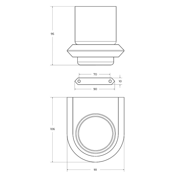 Стакан для зубных щеток  CEZARES LINER-TUMS-GM