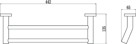 Держатель для полотенец прямой 2-ой 40 см Savol 87 S-408748