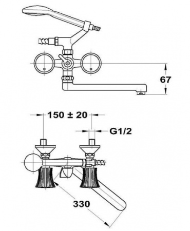 Смеситель для ванны/умывальника Mofem Nova 145-0059-04