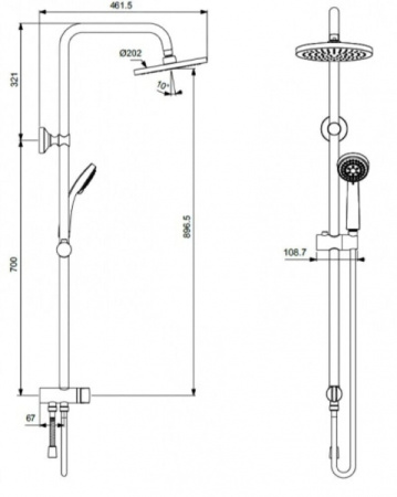 Душевая стойка с переключением Vidima Balance BA274AA