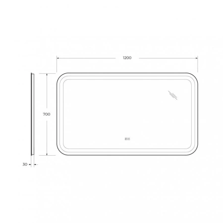 Зеркало (120х70) Cezares CZR-SPC-STYLUS-1200-700-TCH-WARM
