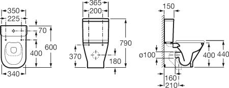 Унитаз напольный безобоковый Roca The Gap  Rimless 34273700H