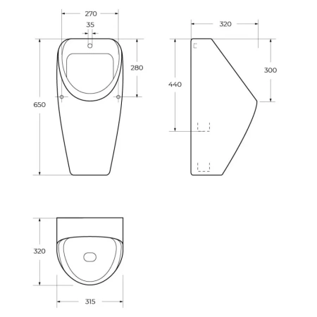 Писсуар подвесной CEZARES CZR-875-UH