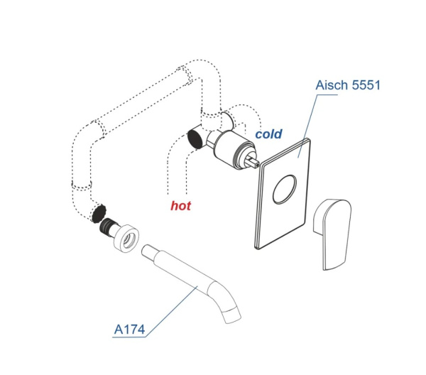 Встраиваемый комплект для раковины WasserKRAFT Aisch 5500 A55543, золото Встраиваемый комплект для раковины WasserKRAFT Aisch 5500 A55543, золото