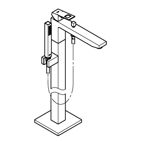 Смеситель для ванны GROHE Eurocube 23672 DC1 (23672DC1) суперсталь