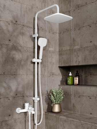 Душевая система смеситель с изливом Orange Karl M05-934w белый