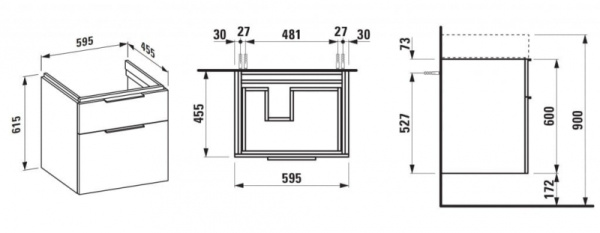 Тумба для раковины Laufen Kartell 4.0756.2.033.634.1