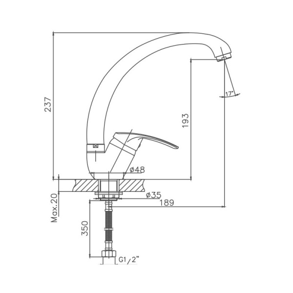 Смеситель для кухни Cron CN4139-2 Смеситель для кухни Cron CN4139-2