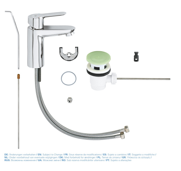 Смеситель для раковины с донным клапаном Grohe Start Edge 23342 000 (23342000) хром 