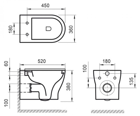 Унитаз подвесной безободковый BelBagno Kraft BB064CHR