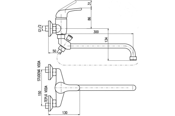Смеситель для ванны Rav Slezak SazavaSA555.5