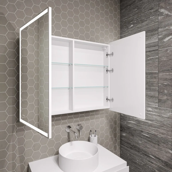 Зеркало-шкаф (100х80) Grossman Меркадо 201002 с LED подсветкой