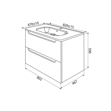 Тумба с раковиной IDDIS Edifice 80 подвесная белая (EDI80W0i95K)