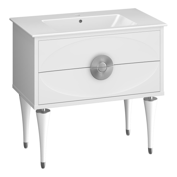 Тумба под раковину Opadiris Ибица 90   00-00003606 белый/хром  (без раковины)