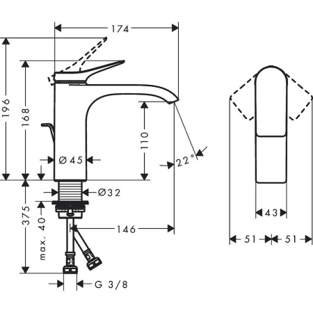 Смеситель для раковины Hansgrohe Vivenis 75020670