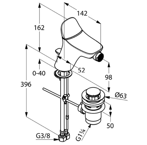 Смеситель для биде Kludi Ambienta 532160575 Смеситель для биде Kludi Ambienta 532160575