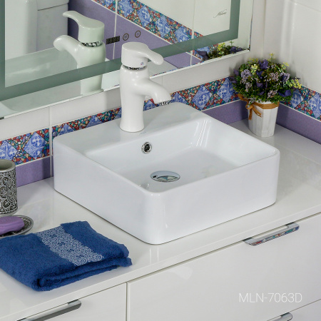 Раковина накладная (38х38) Melena 7063D-805