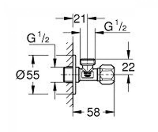 Запорный вентиль GROHE 22025000