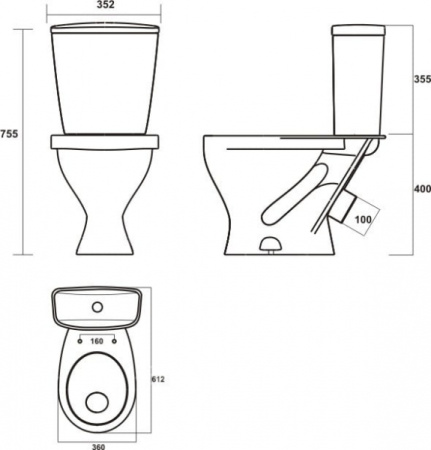 Чаша для унитаза-компакта Sanita Luxe Эталон ETLSATB01