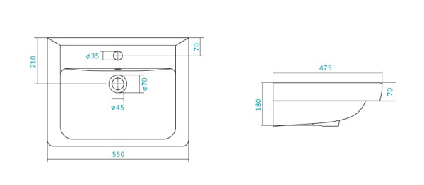 Раковина Misty Santek Тигода 55 мини 1.WH30.2.126