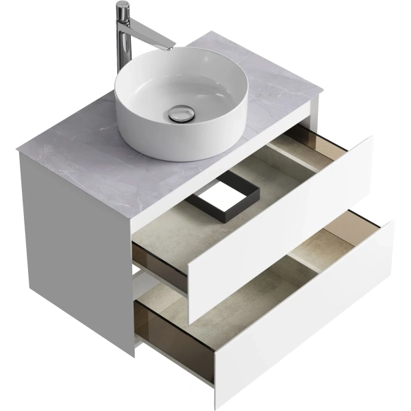 Тумба без раковины 80 см Aqwella Geometria GE01082WM белый матовый