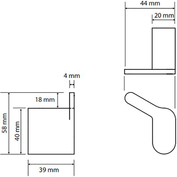 Крючок, левый Bemeta Organic 157106191L