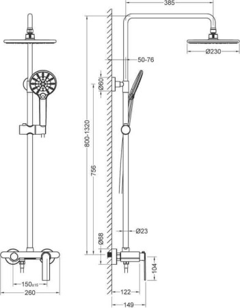 Душевая система Timo Anni SX-2710/03 Черный