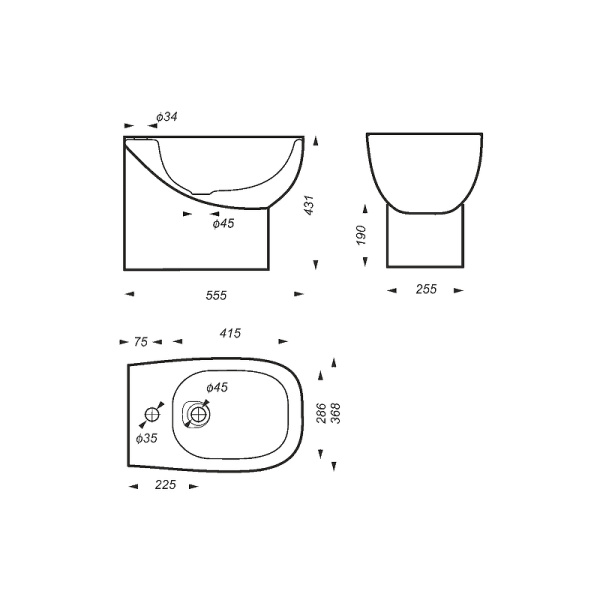 Подвесное биде Sanita Luxe Infinity INFSLBI01