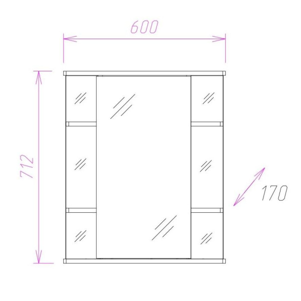 Зеркало-шкаф Onika Глория 60 (60x71,2) 206041