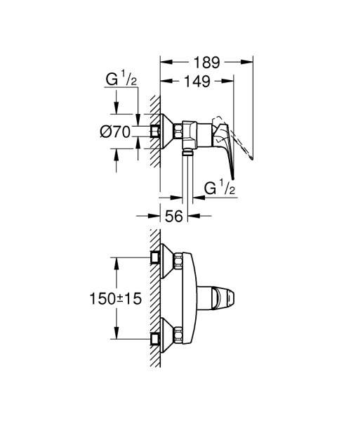 Смеситель для душа Grohe BauFlow 23632 000 (23632000) хром