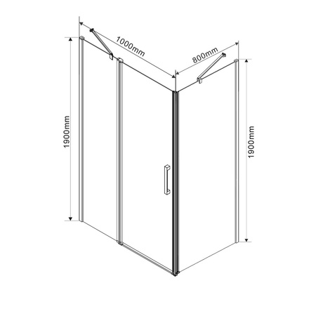 Душевой уголок Vincea  Orta VSR-1O8010CL (100х80)  хром, стекло прозрачное