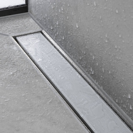 Решетка для дренажного канала Hansgrohe RainDrain Match 56042450, белое стекло