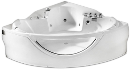 Акриловая ванна (155х155) Gemy G9025 II C с гидромассажем, универсальная